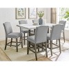7pc Grayson Counter Height Dining Set White/Driftwood - Steve Silver Co.: Marble Top, Upholstered Chairs - 2 of 4
