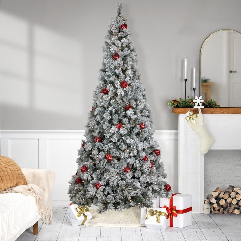 Northlight Pre-Lit Snowy Bristle Pine Artificial Christmas Tree - 7' - Warm White LED Lights, 2 of 10
