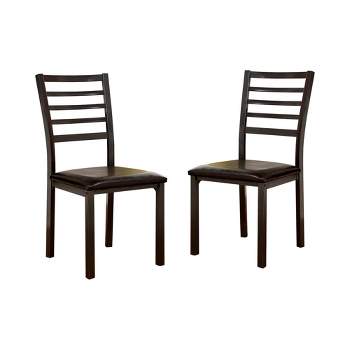 Set of 2 Larriston Slat Back Padded Leatherette Side Chair Black - HOMES: Inside + Out