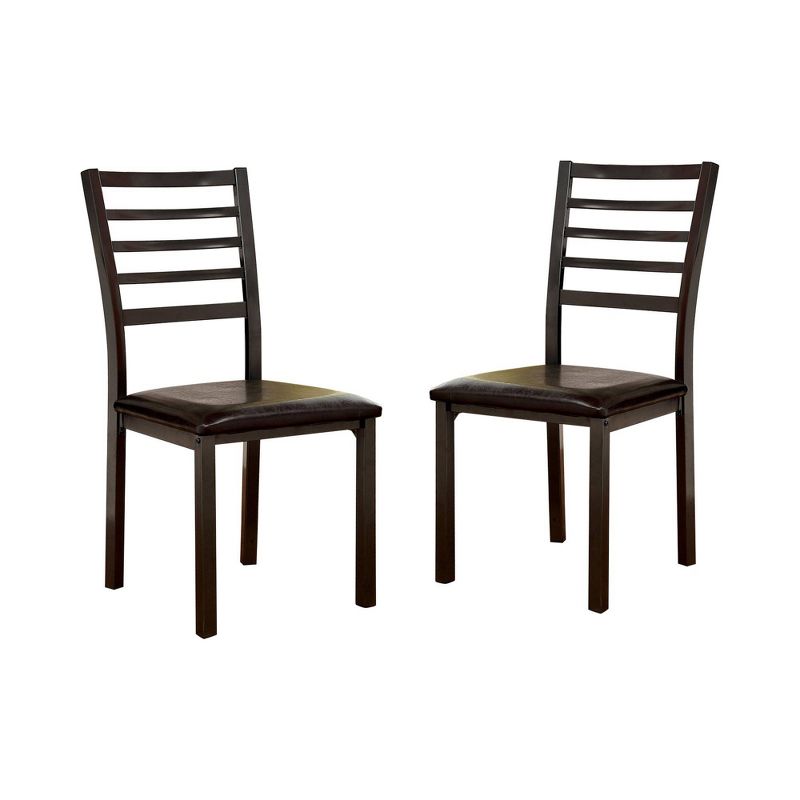Set of 2 Larriston Slat Back Padded Leatherette Side Chair Black - HOMES: Inside + Out, 1 of 5