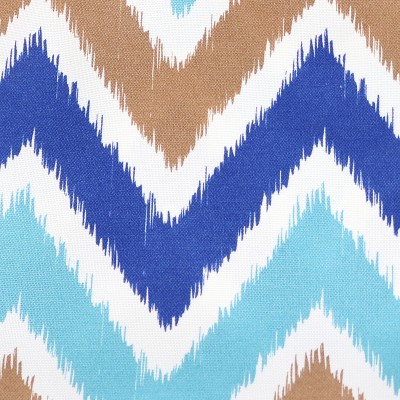 Chevron Bliss Blue and Brown Lumbar Outdoor Pillow Set