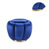 Simple Relax Round Ottoman with Metal Base in Blue and Gold - 4 of 4