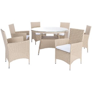Challe Dining Set - Outdoor - PAT7702 - Safavieh - 1 of 4