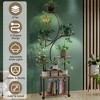 iMountek"8-Tier S-Shaped Plant Stand with Grow Lights, 61.42in Height & Lockable Wheels for Indoor/Patio"Brown - 2 of 4