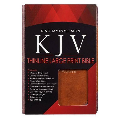 KJV LP Lux-Leather Brown Portfolio Design - Large Print (Leather Bound)