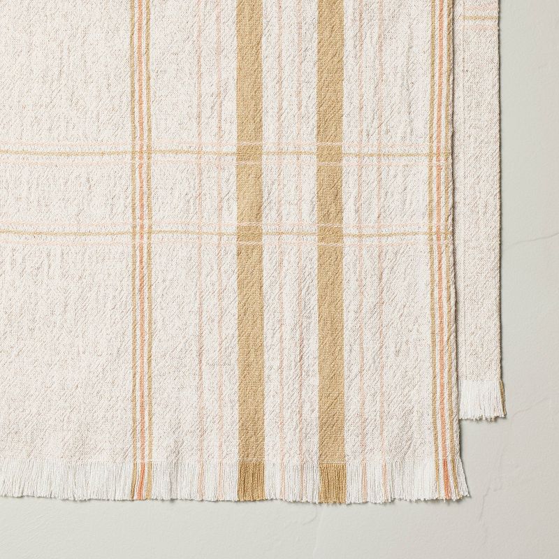 20&#34;x90&#34; Offset Plaid Woven Table Runner Light Tan/Blush - Hearth &#38; Hand&#8482; with Magnolia, 4 of 5