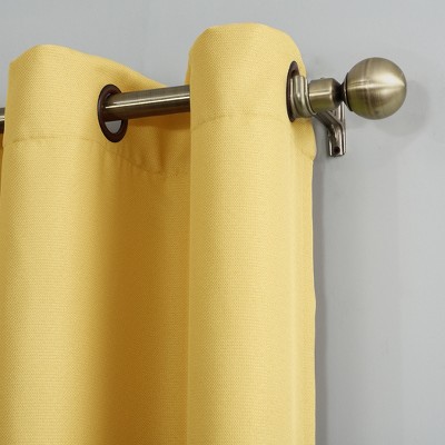 48" x 84" Yellow Polyester Light-Filtering Grommet Curtain Panel