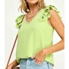 Women's Veronica V Neck Ruffled Top - Rousseau - 3 of 3