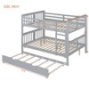 Lycvki Solid Wood Full over Full Bunk Bed with Twin Size Trundle and Ladder - 4 of 4