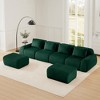 146'' Flannelette U-Shaped Modular Sectional Sofa with Movable Ottoman, Boneless Design, and Deep Seat - 3 of 4