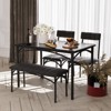 4-Piece Kitchen Dining Set with Table, Bench & 2 Chairs, Modern Space-Saving Dinette Set - 2 of 4