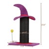 Angel Sar Wizard Hat Cat Scratching Post with Spring Ball Toy, Halloween Spooky Cat Scratcher for Indoor Cats, Purple - 3 of 4