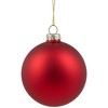 Northlight 2-Finish Christmas Ball Glass Ornaments - 3.25" (80mm) - Red - 6ct - 4 of 4