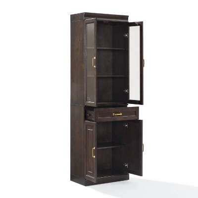 Stanton Coffee Brown Glass Door Kitchen Storage Pantry