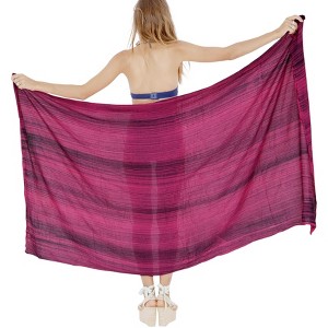 LA LEELA Women's Summer Beach Bikini Wraps Sarong Coverup Wrap Skirt Bathing suit Swimwear Swimsuit Coverup for Women One Size Pink, Tie Dye Design - 1 of 4