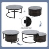 9-Piece Outdoor Patio Wicker Half-Moon Sectional Sofa Set with Nesting Coffee Table and 2 Armchair - 3 of 4