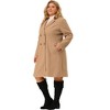 Agnes Orinda Women's Plus Size Fashion Notched Lapel Double Breasted Pea Coats - 4 of 4
