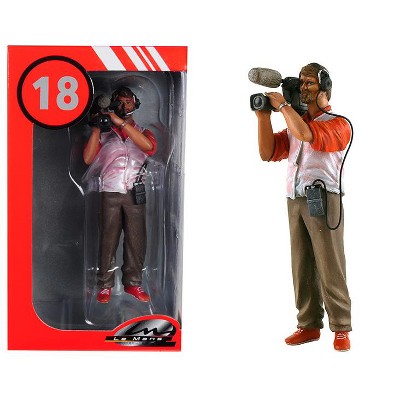Thierry Cameraman with Video Camera and Headphones Figurine for 1/18 Model Cars by Lemans Miniatures