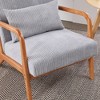 CAVINAS 15"Mid-Century Modern Accent Chair with Lumbar Pillow,Corduroy Fabric Armchair with Natural Cotton Cushion,Living Room Reading Chair - 4 of 4
