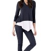 Women's Two Tone Long Sleeve Top - MARBLE - 2 of 2