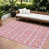 Pink Ivory And Orange Floral Medallion Washable Indoor Outdoor Area Rug - 2 of 4