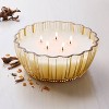 5-Wick Tinted Glass Driftwood and Amber Ribbed Jar Candle Yellow 28oz - Hearth & Hand™ with Magnolia - 2 of 4