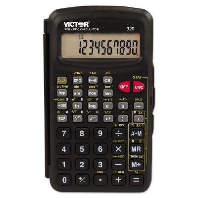 VICTOR TECHNOLOGIES 920 Compact Scientific Calculator with Hinged Case10-Digit LCD 