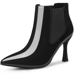 Allegra K Women's Pointed Toe Stiletto Heels Chelsea Ankle Booties - 1 of 4