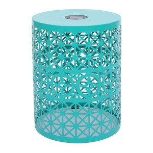 Christopher Knight Home Kerla Outdoor Round Iron Solar Side Table - 1 of 4