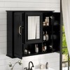 ACEPANO 36 in. W Modern Wall-Mounted Three-Door Bathroom Vanity with Mirror-Black - 2 of 4