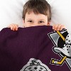 Sleep Squad Anaheim Ducks Wild Wing Mascot 60 x 80 Raschel Plush Blanket - Throwback - 4 of 4