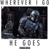 Juniors Womens Star Wars The Mandalorian Wherever I Go He Goes T-Shirt - 2 of 4