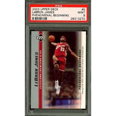 LeBron James Rookie Card 2003-04 Upper Deck Phenomenal Beginning #5 PSA 9