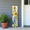 HomeRoots 36" White Yellow And Blue Green Solid Wood Watercolor Floral Porch Sign - 2 of 4