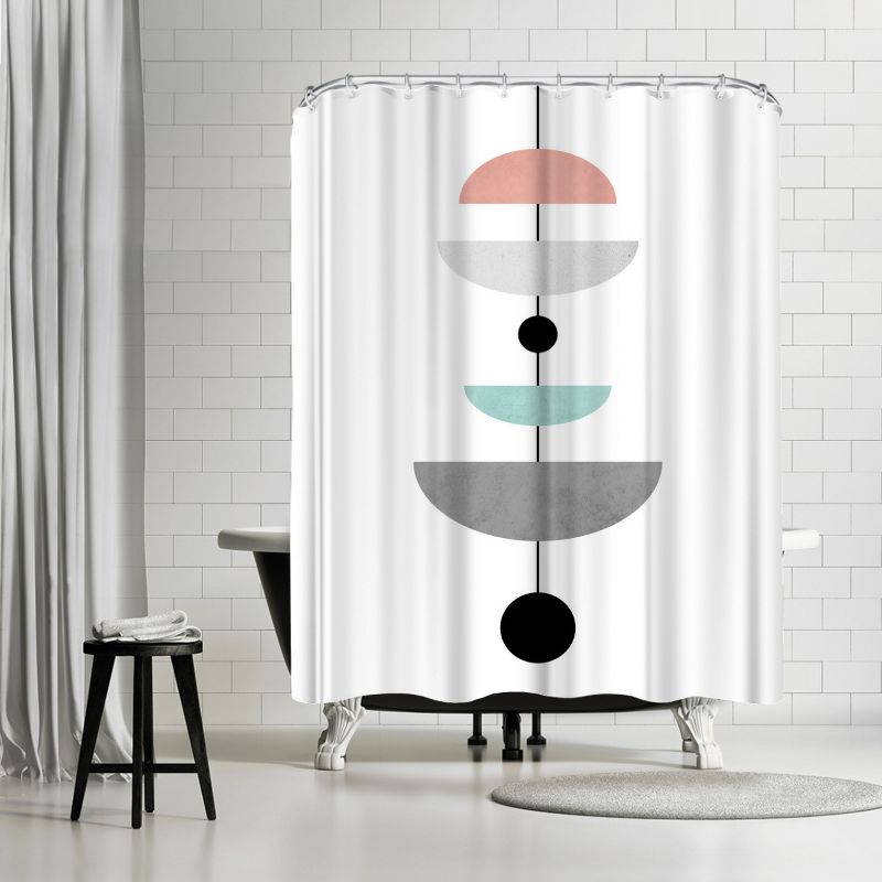 Americanflat 71" x 74" Shower Curtain, Geometric Art 38 by Pop Monica, 1 of 9