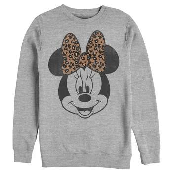 Men's Mickey & Friends Minnie Mouse Cheetah Print Bow Sweatshirt