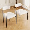 MAYEERTY Medieval Modern Dining Chairs, Velvet Padded Seats, Metal Legs for Office Dinning Chairs Set of 2 - 3 of 4