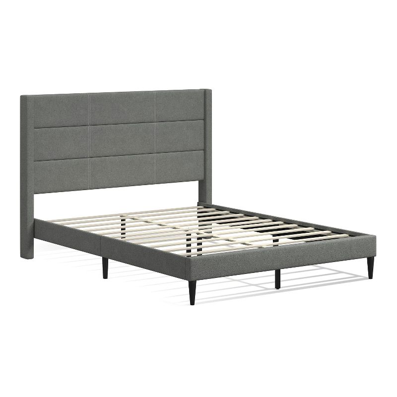 Glenwillow Home Pax Upholstered Platform Bed Frame, Sleak Wingback, Mattress Foundation, No Box Spring Needed, Easy Assembly, 2 of 8