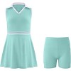 Youth Girls Golf Polo Tennis Dress with Shorts Outfits Kids Tennis Active Sports Dress Set Activewear - 3 of 4