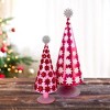 Cody Foster 16.5 Inch Quatrefoil Tree Red Christmas Decorative Tree Set , Christmas Decor Valentine's Day (2PC) - 2 of 4