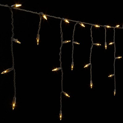 14.5ft 175ct Christmas LED Icicle String Lights Warm White with White Wire - Wondershop™