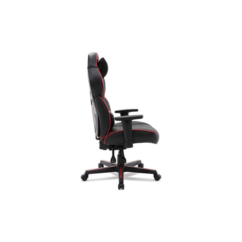 Alera Racing Style Ergonomic Gaming Chair, Supports 275 lb, 15.91" to 19.8" Seat Height, Black/Red Trim Seat/Back, Black/Red Base, 2 of 8