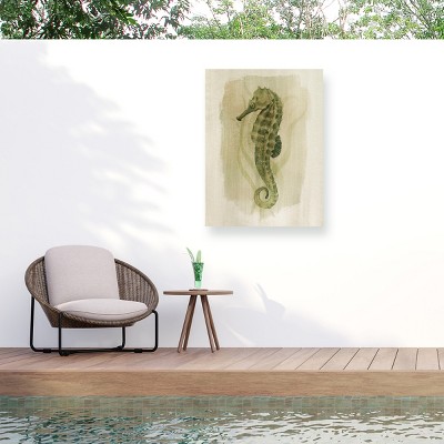 Grace Popp  Emerald Seahorse II Outdoor Canvas Art