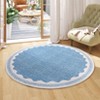Modern Washable Area Rug for Living Room, Bordered Print Floor Rug with Non Slip Backing, Low Pile Stain Resistant Indoor Carpet for Bedroom - 2 of 4