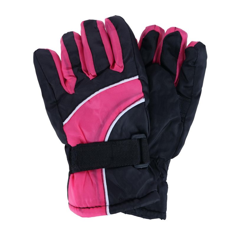 CTM Kids' One Size Winter Ski Glove with Color Accents, 1 of 2