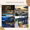 LAGarden Boho 32 LED 9Ft Wood Market Patio Umbrella with Solar Lights - 3 of 4