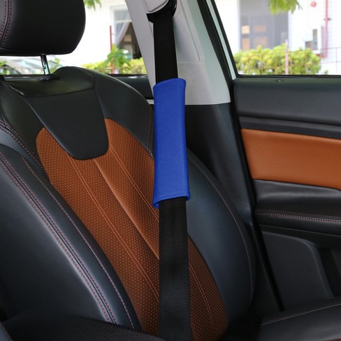 Linen Fabric Car Seat Cushion Ventilated Protector Cover - Blue / 2 Pieces