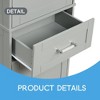 68" Tall Bathroom Storage Cabinet Wooden Floor Cabinet with 2 Different Size Drawers Freestanding Cupboard,Adjustable Shelf - Leovsnove - 4 of 4