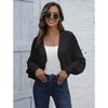 Women's Sweater Cardigans Long Sleeves Open Front Shrug Short Knit Casual Jackets Black XL - 2 of 4