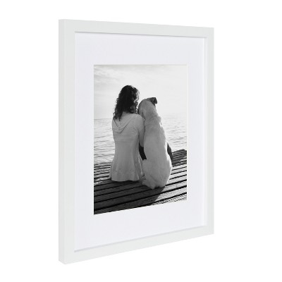White Wood 11x14 Matted Picture Frame Set of 4